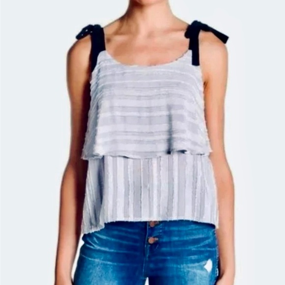 *Nordstrom Elodie Ribbon Tie Layered Textured Cami Tank Top Size Medium NWT - Picture 1 of 6